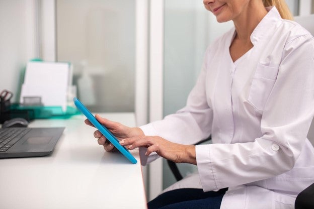 woman using her phone